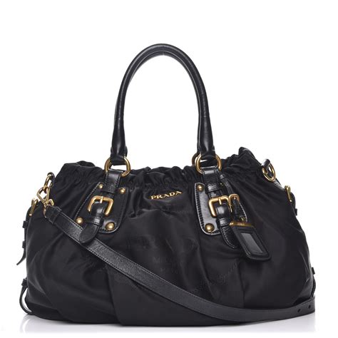 prada jacquard logo tote tessuto nero|PRADA Tessuto Nylon Jacquard Logo Tote Nero Black.